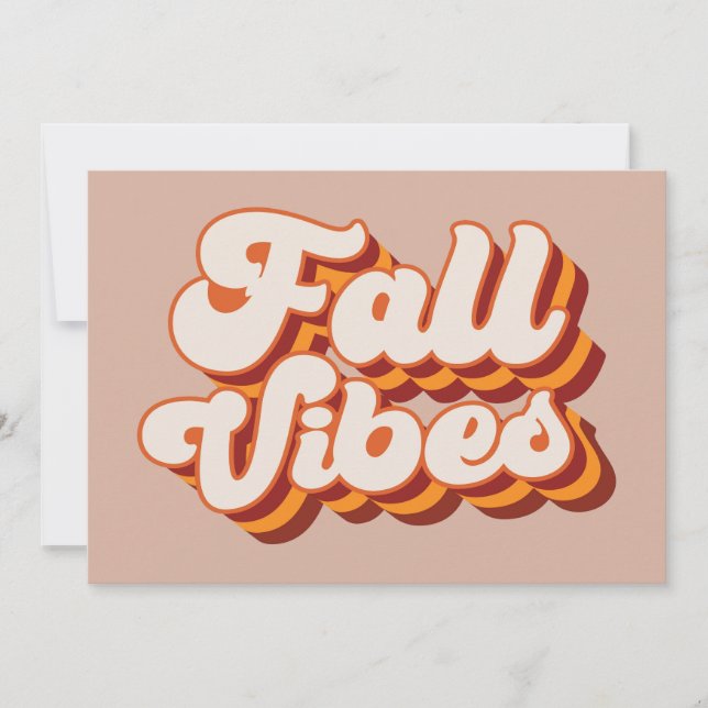 Cartão Vibrações de Outono Retrô (Frente)