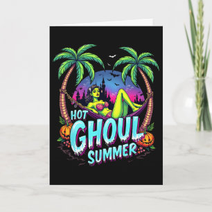 Cartão Vibrações de Summerween Engraçadas Caveira de Verã