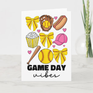 Cartão Vibrações do Dia do Jogo Laço Coquette Softll Mamã