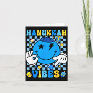 Cartão Vibrações Groovy de Hanukkah Chanukah Pijama Feliz