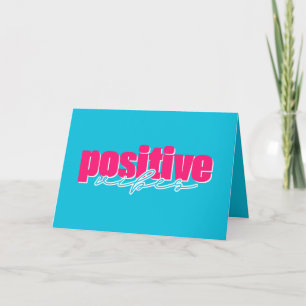 Cartão Vibrações Positivas Rosa Quente & Azul Turquesa En