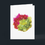 Cartão Vibrant Abstract Floral Greeting Card<br><div class="desc">Gorgeous vivid abstract floral image on the front of the card. Original artwork created with alcohol inks,  similar to a very bright watercolor.
Inside is blank.</div>