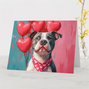 Cartão Vibrant American Staffordshire Terrier Pop-Art
