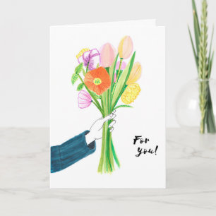 Cartão Vibrant Floral Bouquet Birthday Card