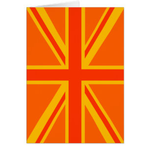 Cartão Vibrant Orange Union Jack British Flag Swag