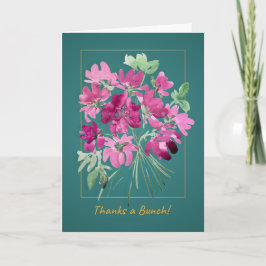 Cartão Vibrant Pink Watercolor Floral Thank You Card