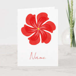 Cartão Vibrant Red Petal Bloom - Minimalist Floral Art