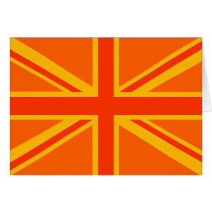 Cartão Vibrante Orange Union Jack British Flag Swag