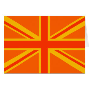 Cartão Vibrante Orange Union Jack British Flag Swag