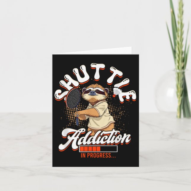 Cartão Vício De Tartaruga De Badminton Em Curso (Frente)