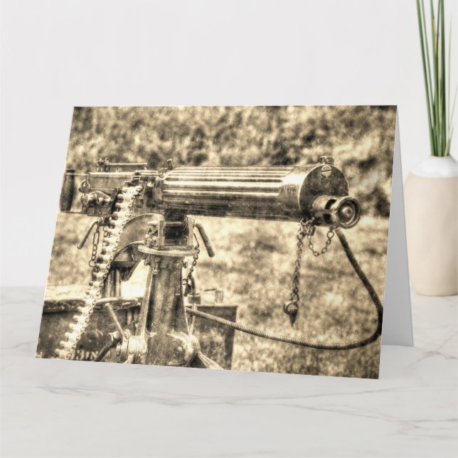 Cartão Vickers Machine Gun Vintage (Frente)