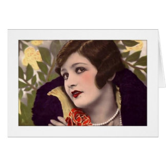 Cartão Victorian beauty in purple coat