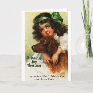 Cartão Victorian Irish Setter St. Patrick's Day Card