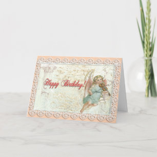 Cartão Victorian Lace Angel Birthday