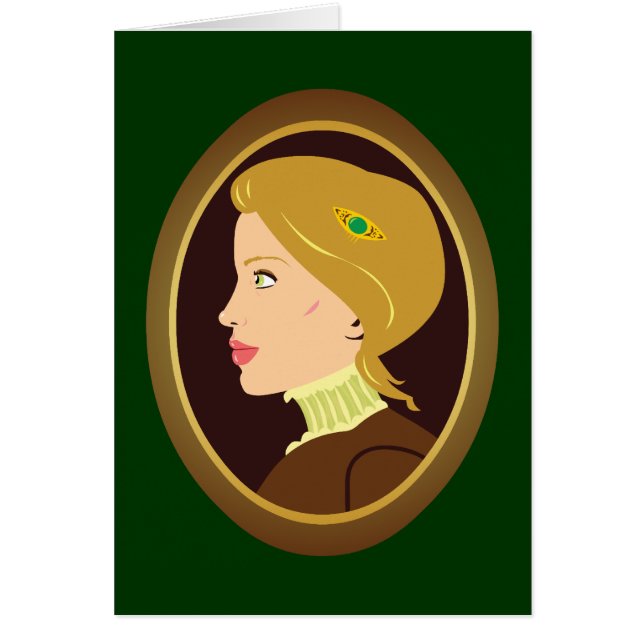 Cartão Victorian Lady Retrait (Frente)