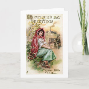 Cartão Victorian Little Colleen St. Patrick's Day Card