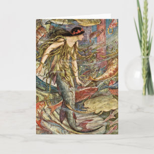 Cartão Victorian Mermaid Art by H J Ford