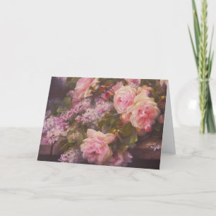 Cartão Victorian Roses and Lilacs Card