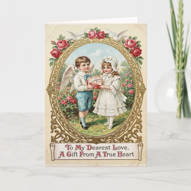 Cartão Victorian Valentine Angel Card (Frente)
