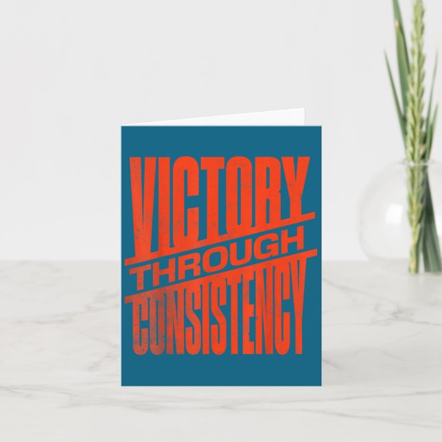 Cartão Victory Through Consistency Motivational Insration (Frente)