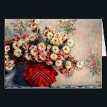 Cartão Vida com cristãos por Claude Monet<br><div class="desc">A vida tranquila com os crisântemos (1914) de Claude Monet é uma pintura floral impressionista vintage, de belas artes. Um buquê de flores florescentes de jardim de primavera em um vaso. Sobre o artista: Claude Monet (1840-1926) foi o fundador do movimento de pintura impressionista francês, com a maioria de suas...</div>