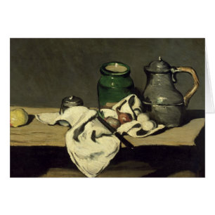Cartão Vida com uma chaleira, c.1869 de Paul Cezanne