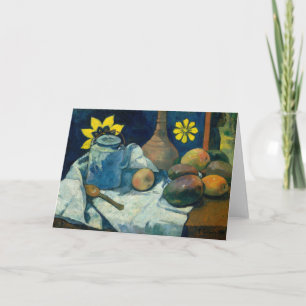 Cartão Vida contínua com bule e Fruta Paul Gauguin