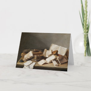 Cartão Vida contínua com livros   Jan Davidsz de Heem