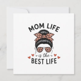 Cartão Vida de Mãe É A Melhor Vida Coque Desarrumado Leop