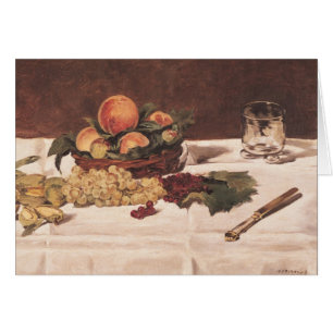 Cartão Vida de Manet ainda: Fruta em uma mesa, 1864