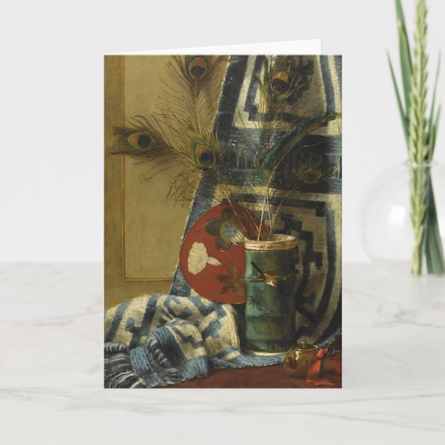 Cartão Vida Estática com Penas de Peacock (Frente)