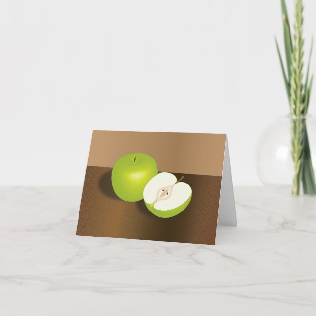 Cartão Vida estática de maçã e meia verde (Frente)