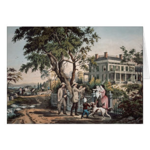 Cartão Vida no campo americana - tarde de outubro, 1855