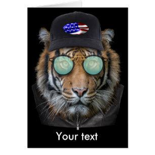 Cartão Vida selvagem engraçada vestida de Bengal Tiger