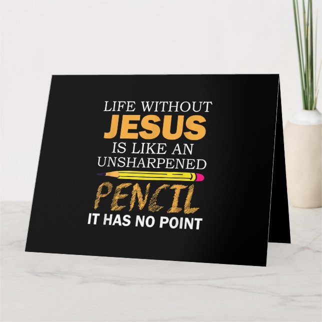 Cartão Vida Sem Jesus Engraçado Cristão Religioso Fé (Frente)