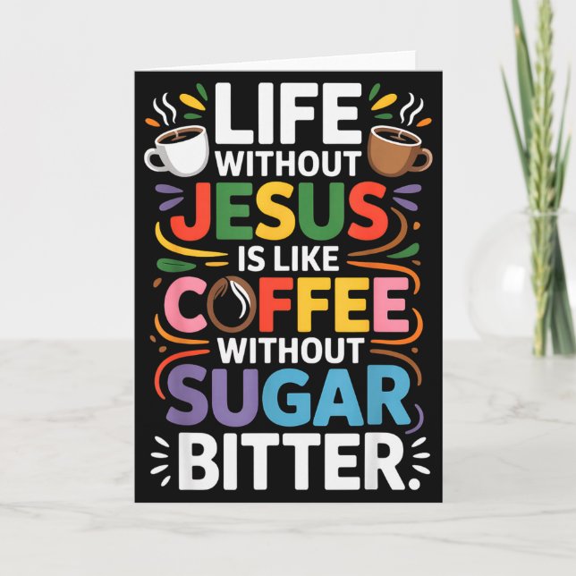 Cartão Vida Sem Jesus Engraçado Fé Religiosa Cristã (Frente)