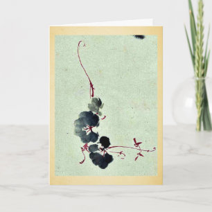 Cartão Videira com flores Ukiyo-e.