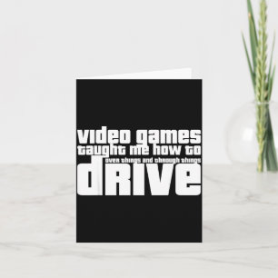 Cartão Vídeo Game Divertido de Novo Motorista Instrucção 