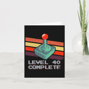 Cartão Videos games de aniversário de 40 anos de nível 40