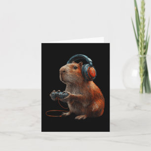 Cartão Videos games Gráficos Funny Capybara Para Jogador