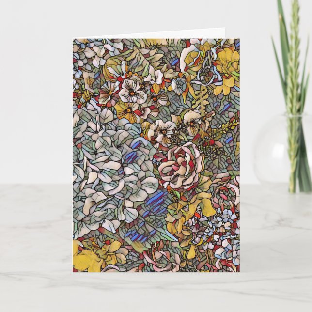 Cartão Vidro Arrefecido Floral Botânico (Frente)