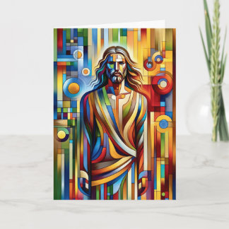 Cartão Vidro Colorido Moderno de Jesus, Para Todas as Oca
