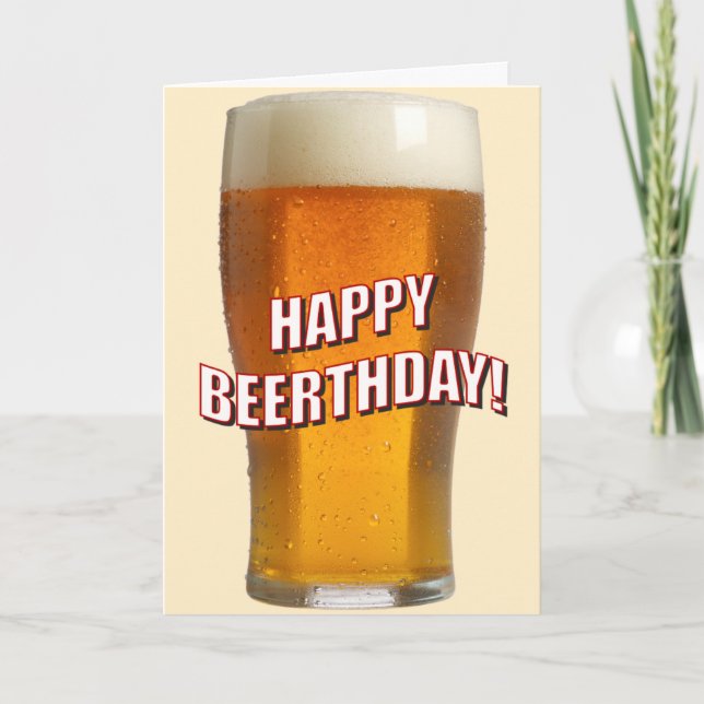 Cartão Vidro da cerveja (Beerthday feliz) (Frente)