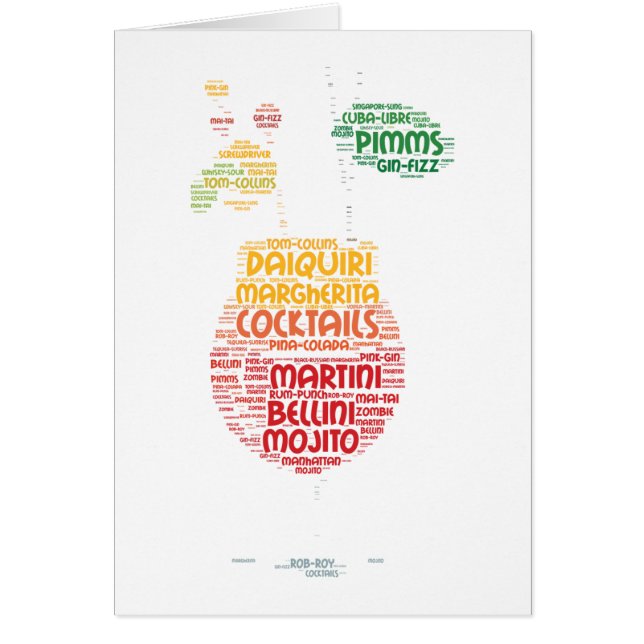 Cartão vidro de cocktail (Frente)
