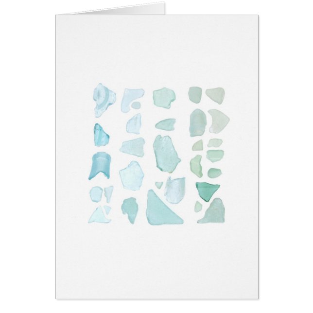 Cartão Vidro do mar de água-marinha (Frente)