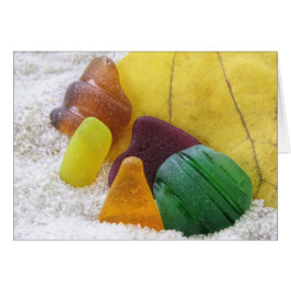 Cartão Vidro do mar em cores de queda