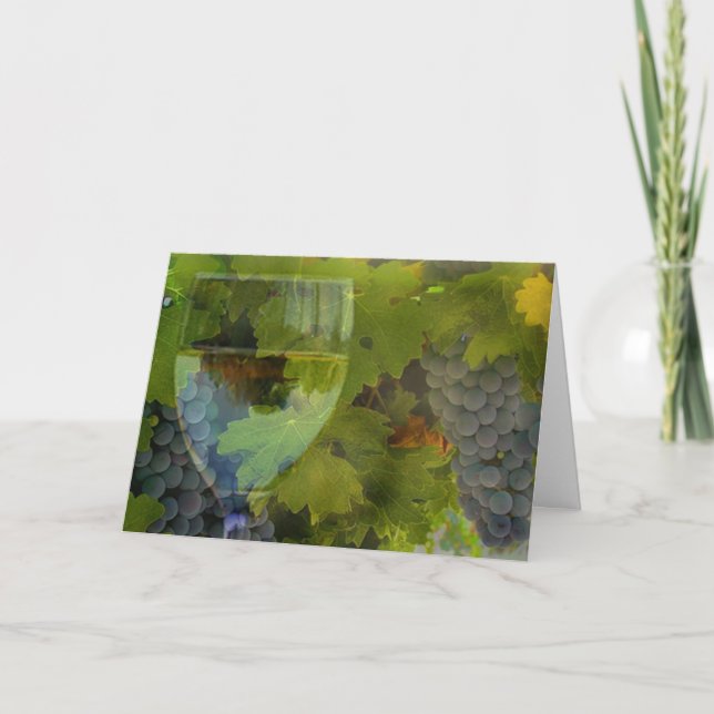 Cartão Vidro e Uva Feliz Aniversário! (Frente)