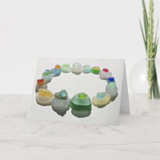 Cartão Vidro marinho, vidro de praia, cores raras, vazio