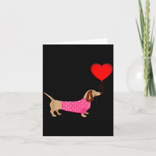 Cartão Viena de São Valentim Daschund Doxie Vestido 
