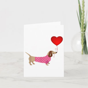 Cartão Viena Wiener Dachshund Doxie no vestido de cachorr